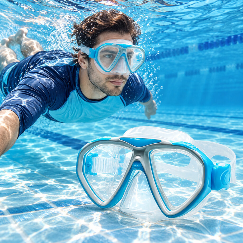 نظارة سباحة مع غطاء انف الاصلية Original Swimming Goggles