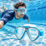 نظارة سباحة مع غطاء انف الاصلية Original Swimming Goggles