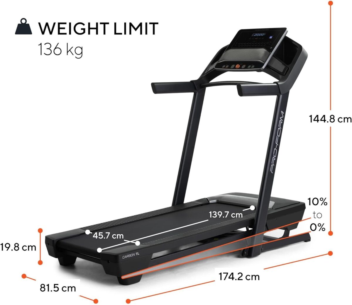 PFTL90924 ProForm Carbon TL Treadmill – Black