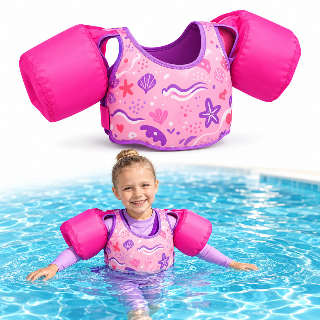 Kids' Swim Vest and Arm Floats Set فزت مع طواشات أطفال